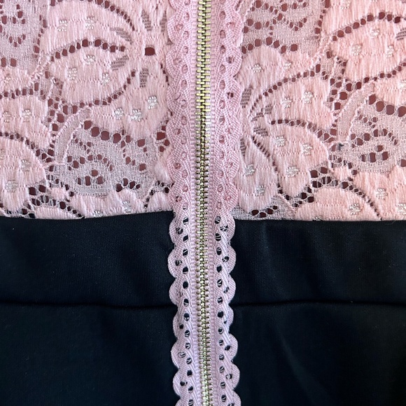 B Darlin Pink and Black Lace Valentine’s Cocktail Dress - Picture 7 of 9
